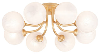 Onyx Eight Light Semi Flush Mount in Vintage Gold Leaf
