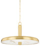 Reynolds 1 Light Pendant, Aged Brass, 21"