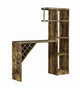 Benzara BM196236 Wood Bar Unit, Open Compartment & Diagonal Wine Section, Brown