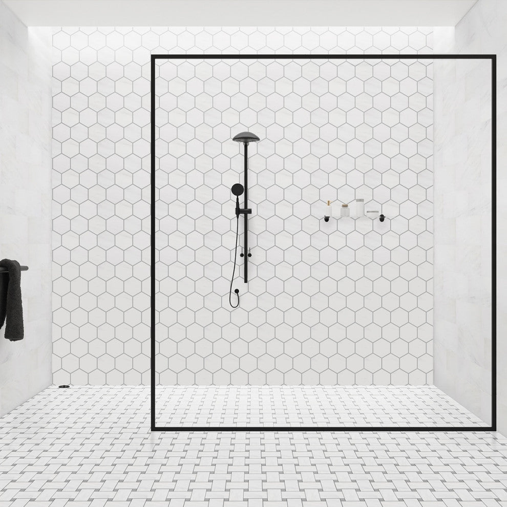 Bianco Dolomiti Polished 1x2 Basket Weave Marble Mosaic
