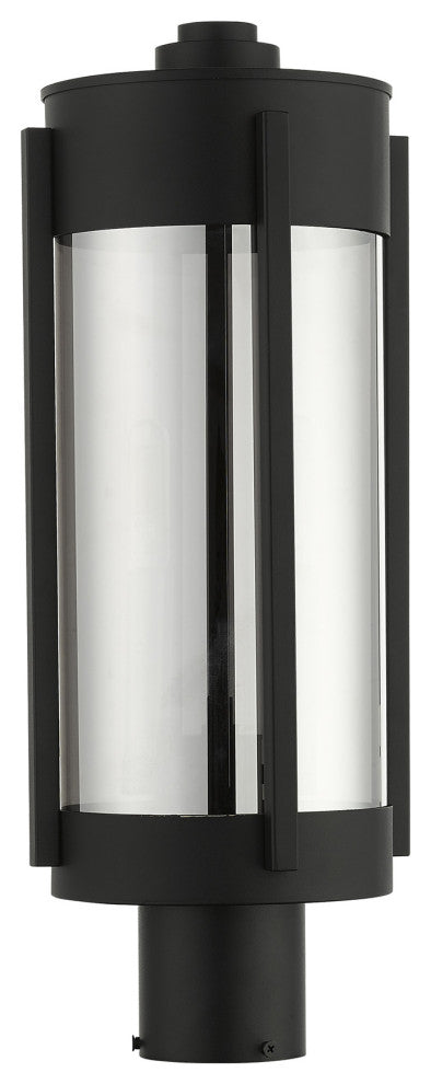 Sheridan 2 Light Black/Brushed Nickel Candles Medium Outdoor Post Top Lantern