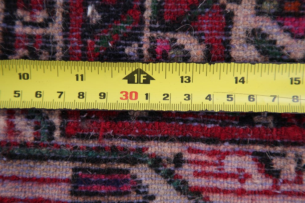 Consigned, Hamedan Persian Hand Made Wool Oriental Runner Rug, Red, 9'1"X2'6"