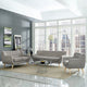 Modern Contemporary Living Room 3-Piece Set, Gray, Fabric, Plywood
