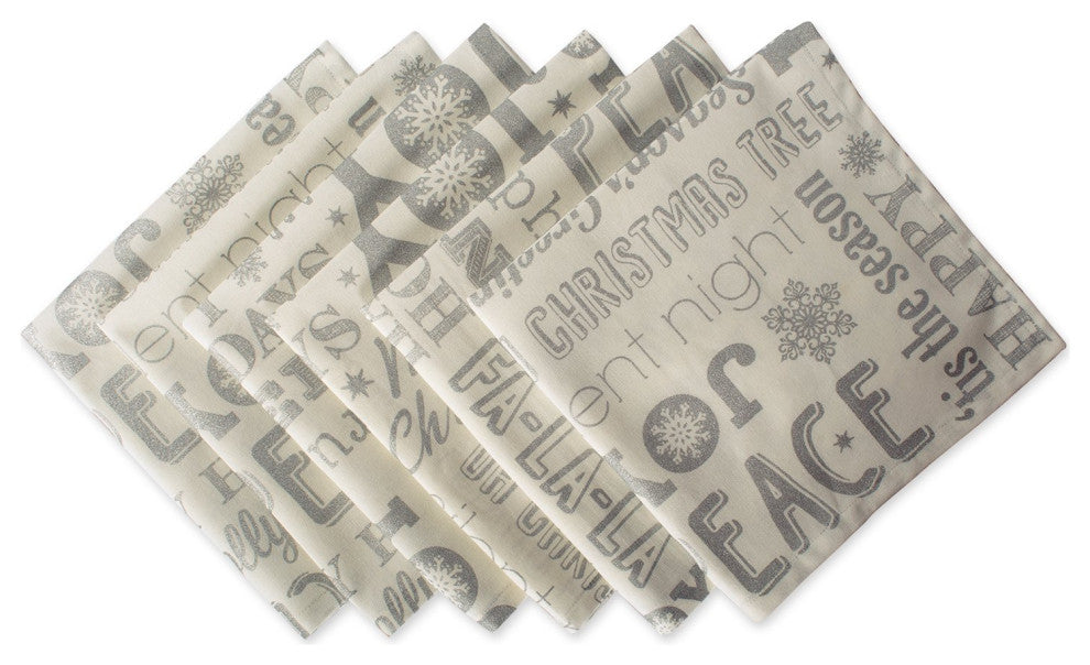 Silver Christmas Collage Na-Packin, Set Of 6