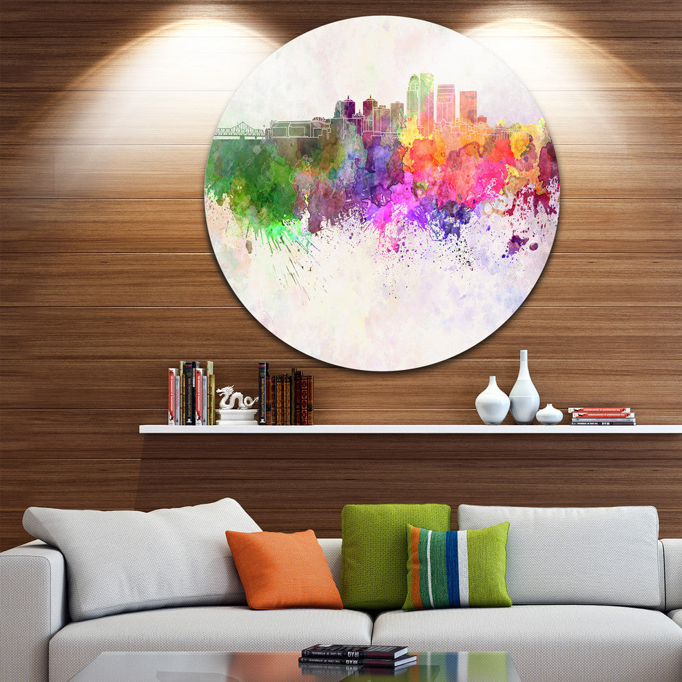 Louisville Skyline, Cityscape Round Wall Art, 36"