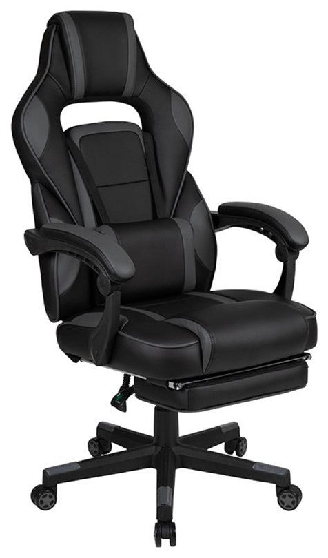 Flash Furniture Gaming Desk and Racing Reclining Chair Set in Black