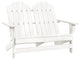 vidaXL 2-Seater Patio Adirondack Chair Outdoor Furniture Solid Wood Fir White