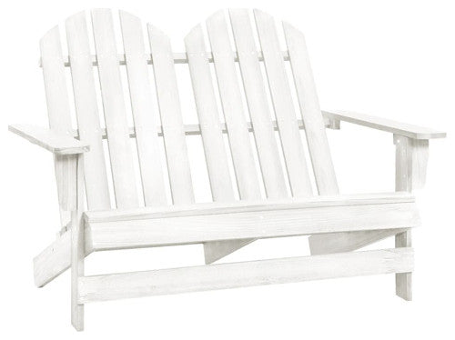 vidaXL 2-Seater Patio Adirondack Chair Outdoor Furniture Solid Wood Fir White