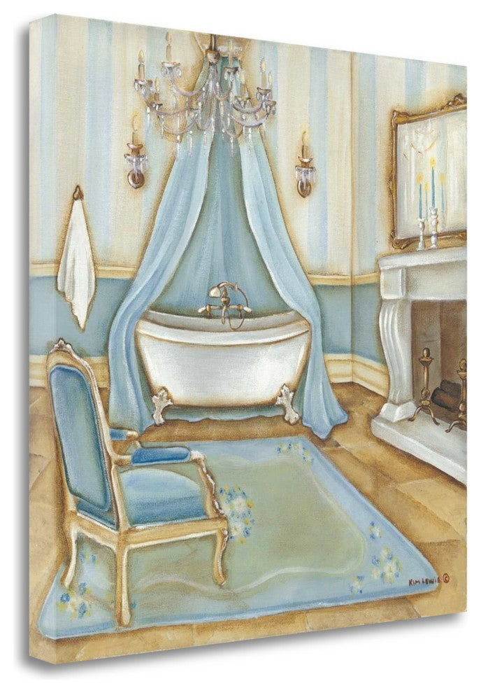 "Blue Bath" By Kim Lewis, Giclee Print on Gallery Wrap Canvas, Ready to Hang