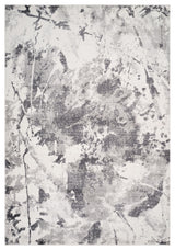 Clifton Abstract Ivory Gray Power-Loom Area Rug 5'3" x 7'6"