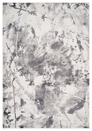 Clifton Abstract Ivory Gray Power-Loom Area Rug 5'3" x 7'6"