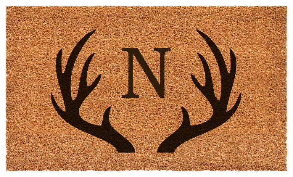 Calloway Mills Antler Monogram Doormat, 30"x48", Letter N