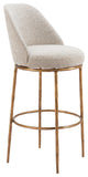 Nordhavn Swivel Barstool Beige & Gold