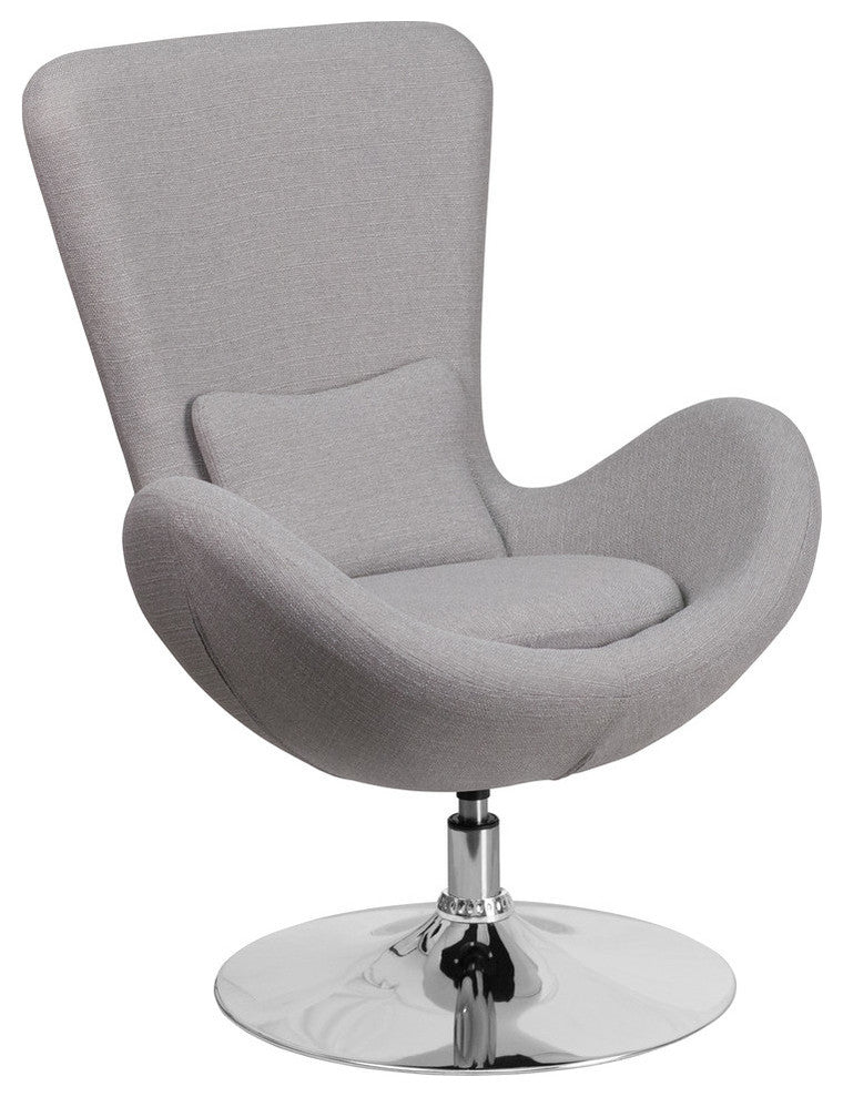 Egg Series Light Gray Fabric Side Reception Chair