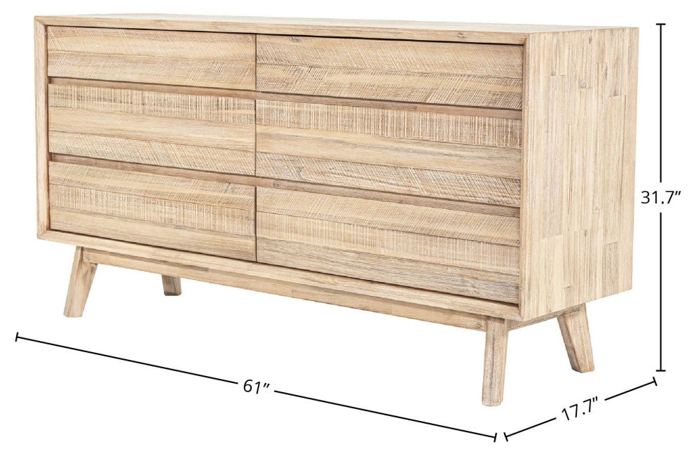 Gia 61"  Wide 6-Drawer Dresser
