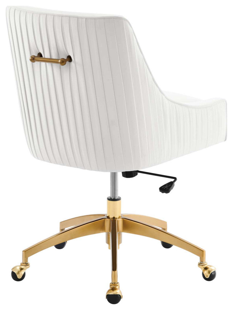 Discern Performance Velvet Office Chair, White