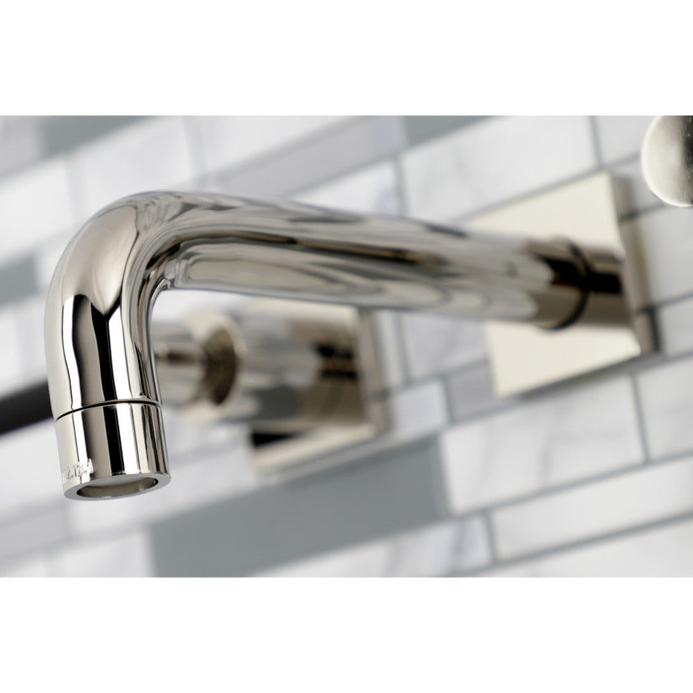 Kingston Brass KS6126DKL Two-Handle Wall Mount Bathroom Faucet, Polished Nickel