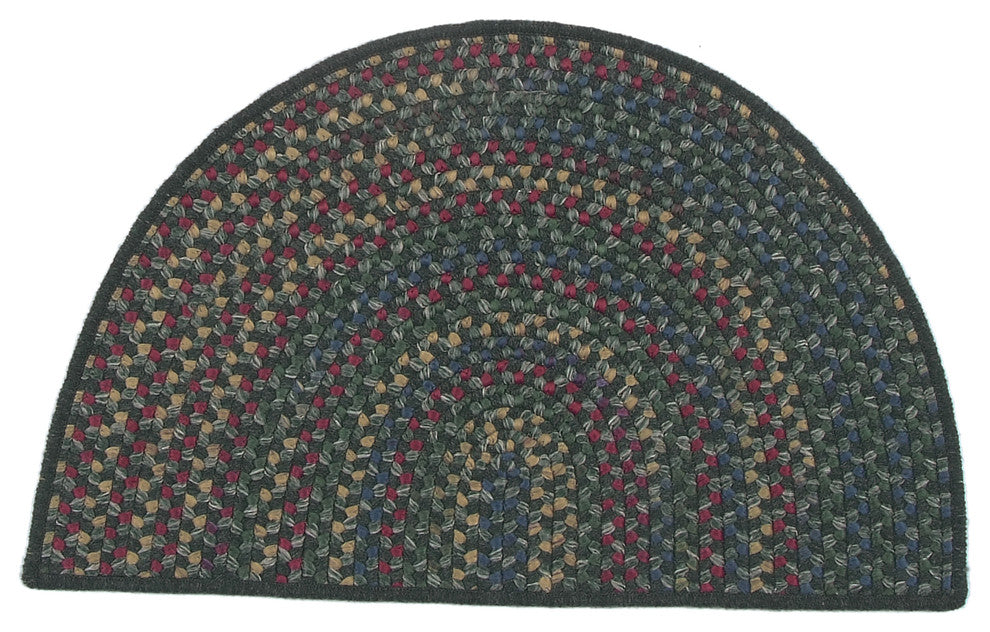 Rustic Braided Kitchen Slice, Hunter Green, 18"x30"