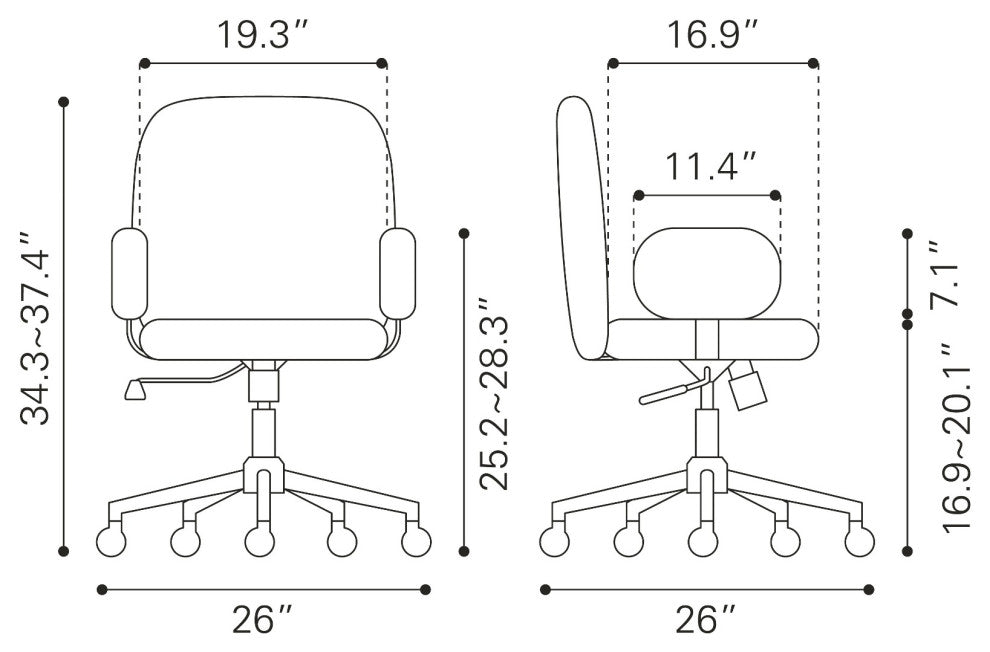 Computer Work Chair, Metal Steel, Fabric, Beige, Black, Home Business Office