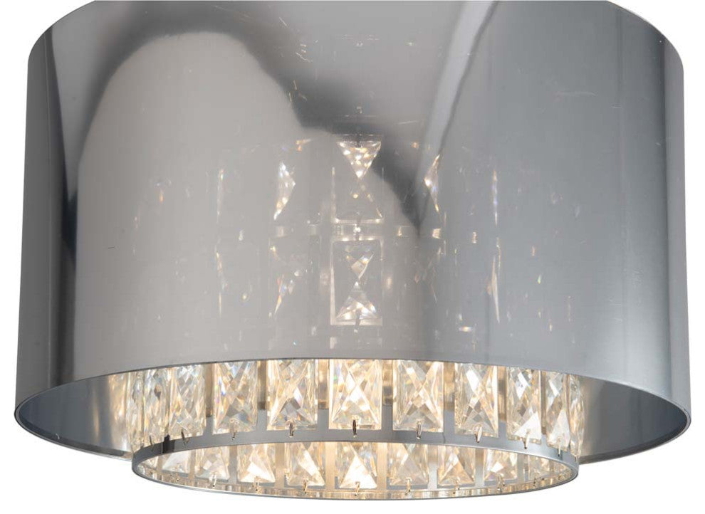 Marilyn 1 Light Arc Floor Lamp - 94" Chrome, Mylar & Crystal shade Rotary Switch