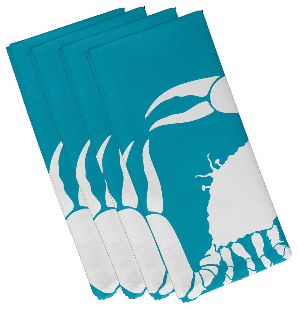 Crab Dip, Animal Print Napkin, Turquoise, Set of 4