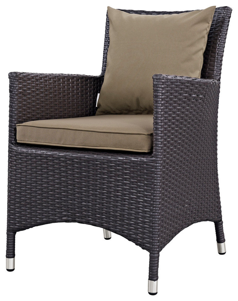 9 Piece Outdoor Dining Set, Faux Wicker Rattan, Mocha