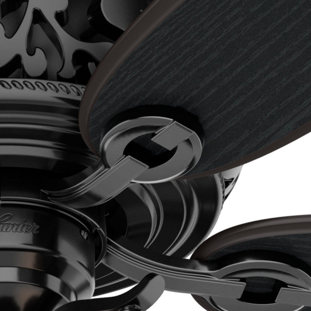 Hunter Fan Company 54" Promenade Ceiling Fan With LED Light/Remote, Gloss Black