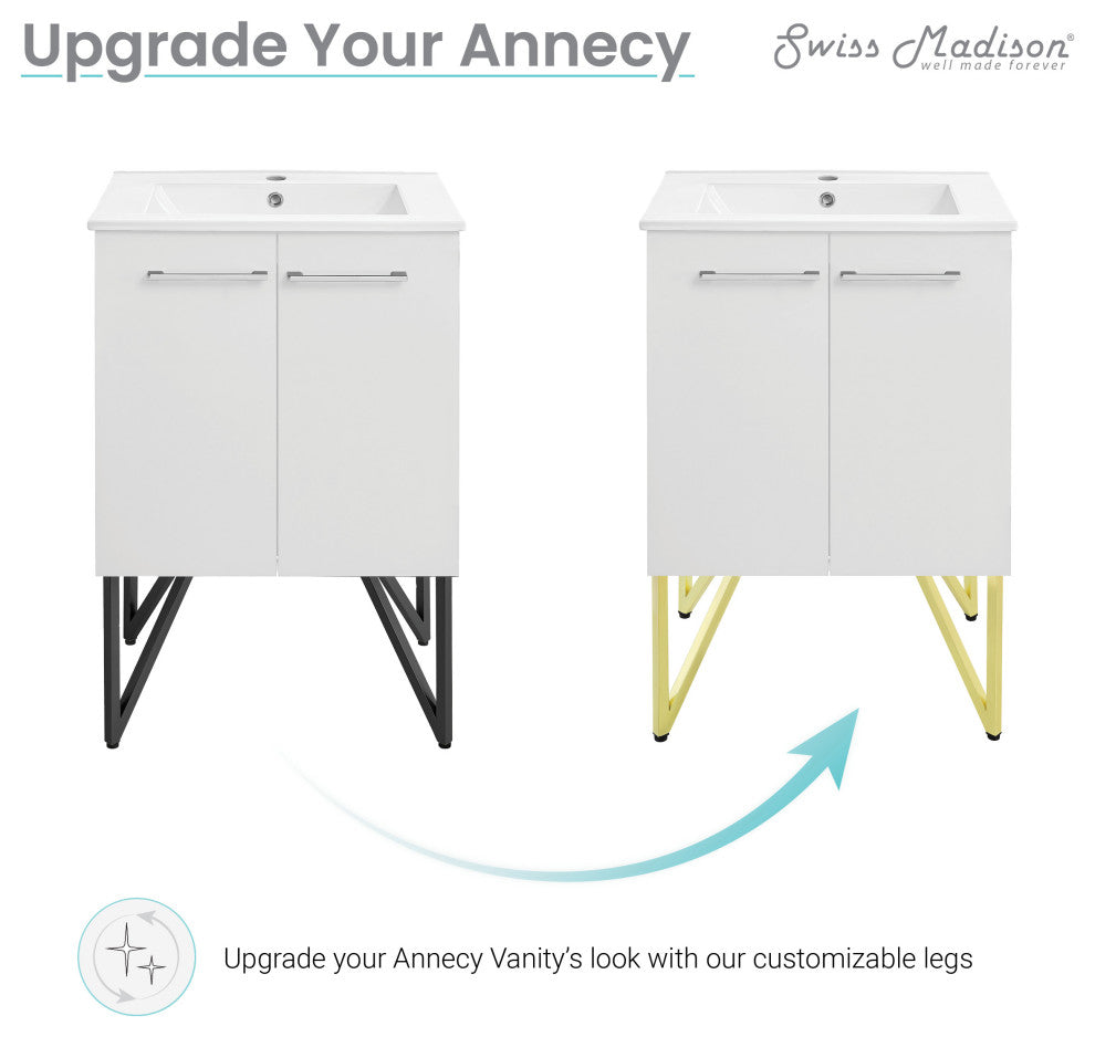 Annecy Vanity Legs, Set of 2, Brushed Gold