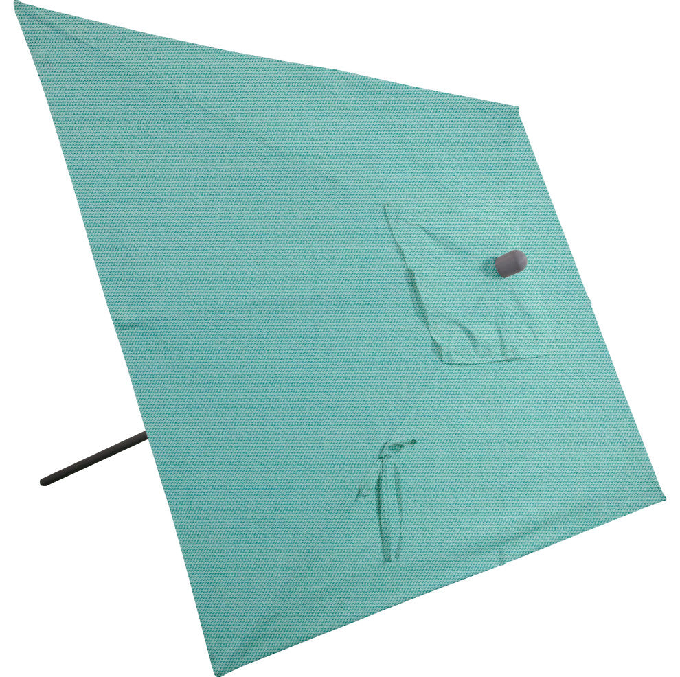 10'x6.5' Rectangular Auto Tilt Market Umbrella, Grey Frame, Sunbrella, Aruba