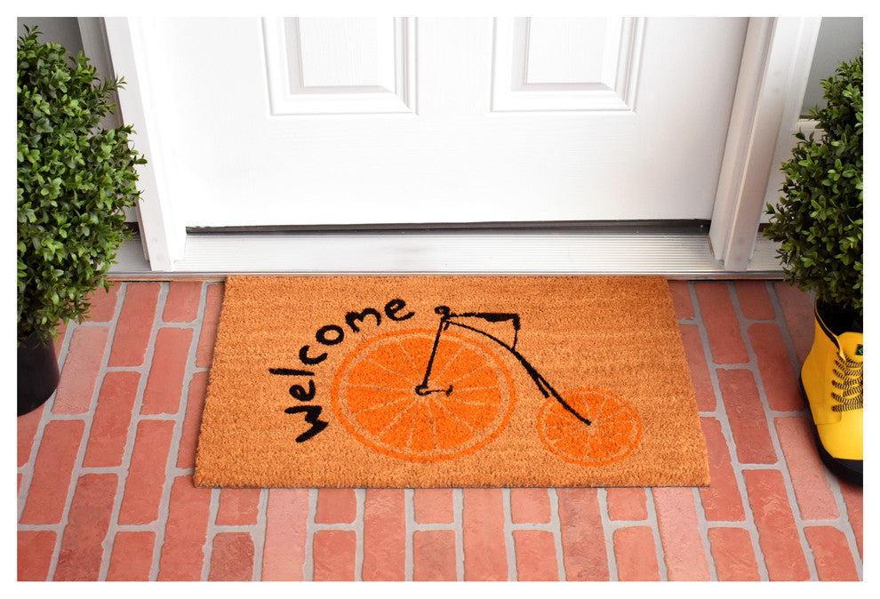 Orange Bike Welcome Doormat