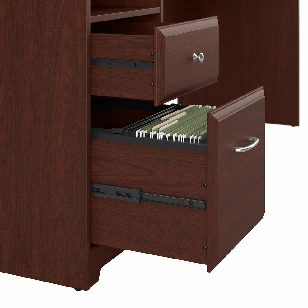 Cabot Computer Desk With Drawers, Harvest Cherry