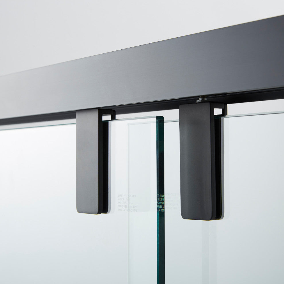 Brescia 60" W x 58" H Double Sliding Framed Tub Door, Matte Black