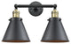 Appalachian 2-Light Bath Vanity-Light, Black Antique Brass, Matte Black