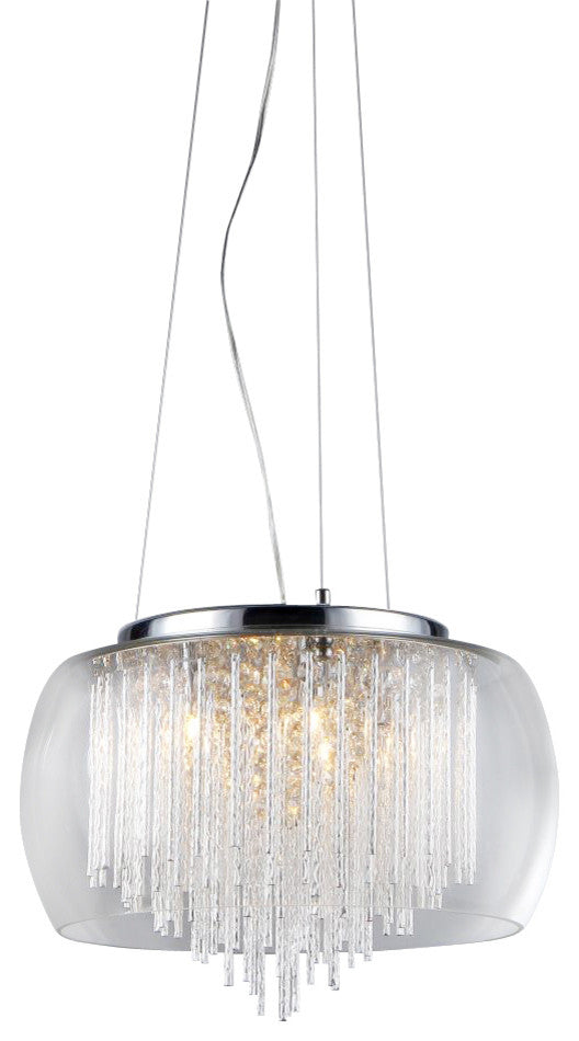 Odysseus' Chrome and Crystal 5-light Chandelier