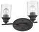 Two Light Bronze Wall Light with Clear Glass Shade