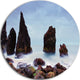 Sharp Rocky Coastline Raykjanes, Seashore Disc Metal Wall Art, 23"