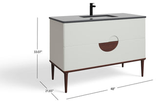 Rhonda Bath Vanity, Beige, 48", Single Sink, Freestanding
