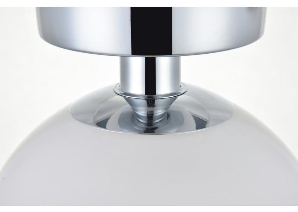 Baxter 1 Light Chrome Flush Mount With Frosted White Glass