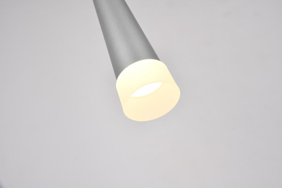 Sand Silver LED Single Pendant Light, Metal, Acrylic Frame