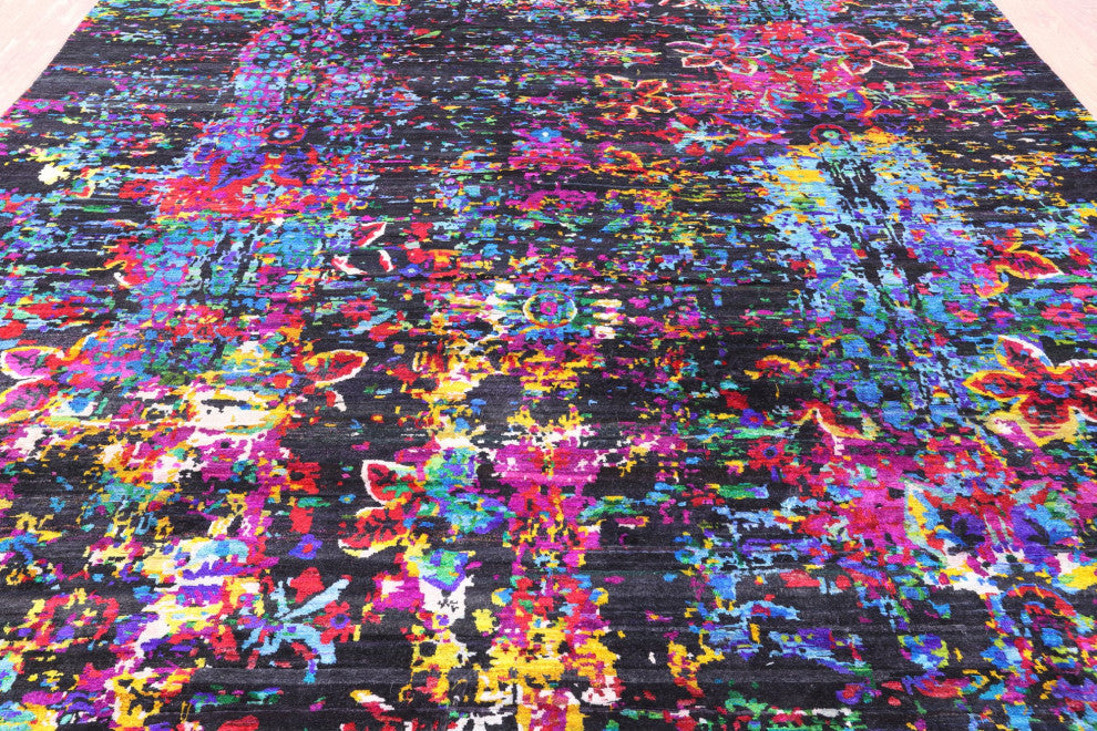 Persian Hand-Knotted Silk Rug 7' 10" X 9' 10" Q6800