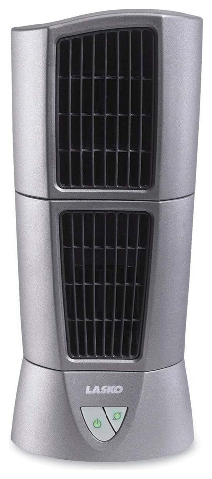 Lasko Desktop Wind Tower Fan, 14", 3-Speed, Gray