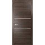 Solid French Door 18 x 80 | Planum 0110 Chocolate Ash with| Bathroom