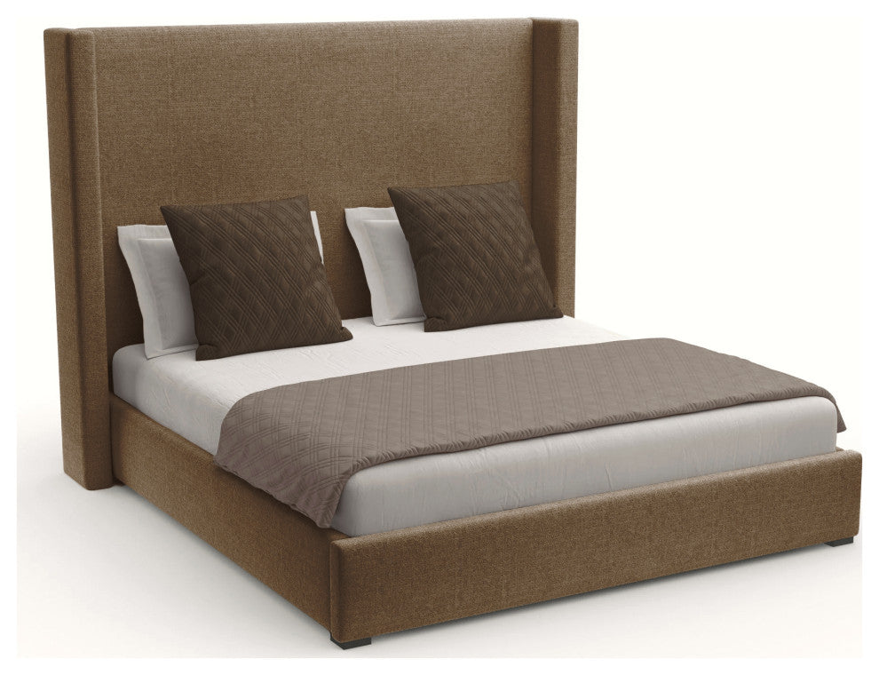 Nativa Interiors Aylet Plain Bed, Brown, King, Medium Headboard