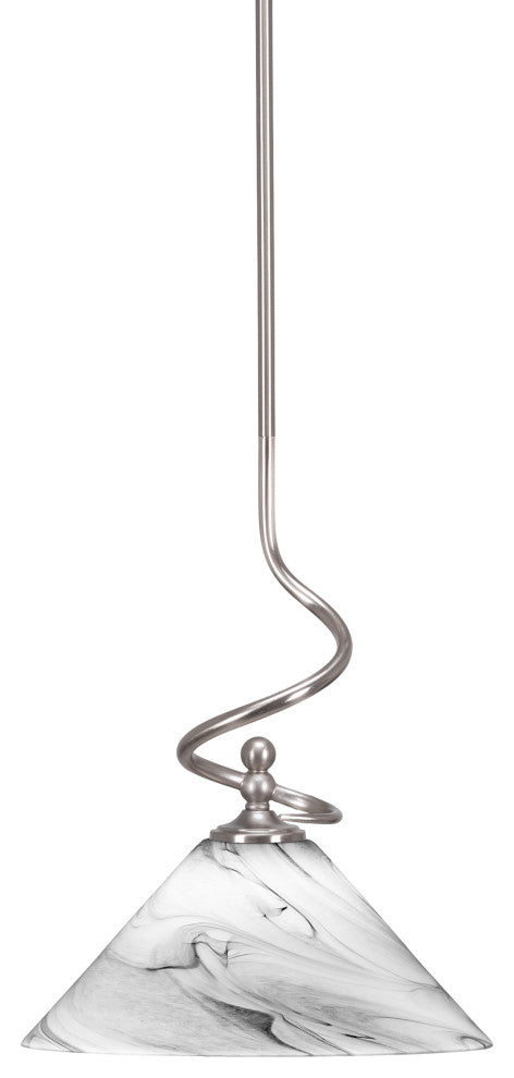 Capri 1-Light Mini Pendant with Hang Straight Swivel, Brushed Nickel/Onyx Swirl