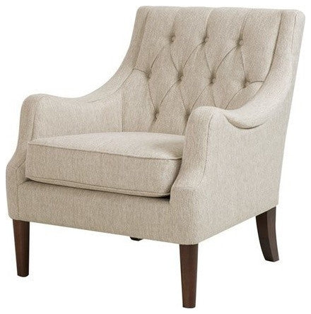 Madison Park Qwen Button Tufted Chair, Cream