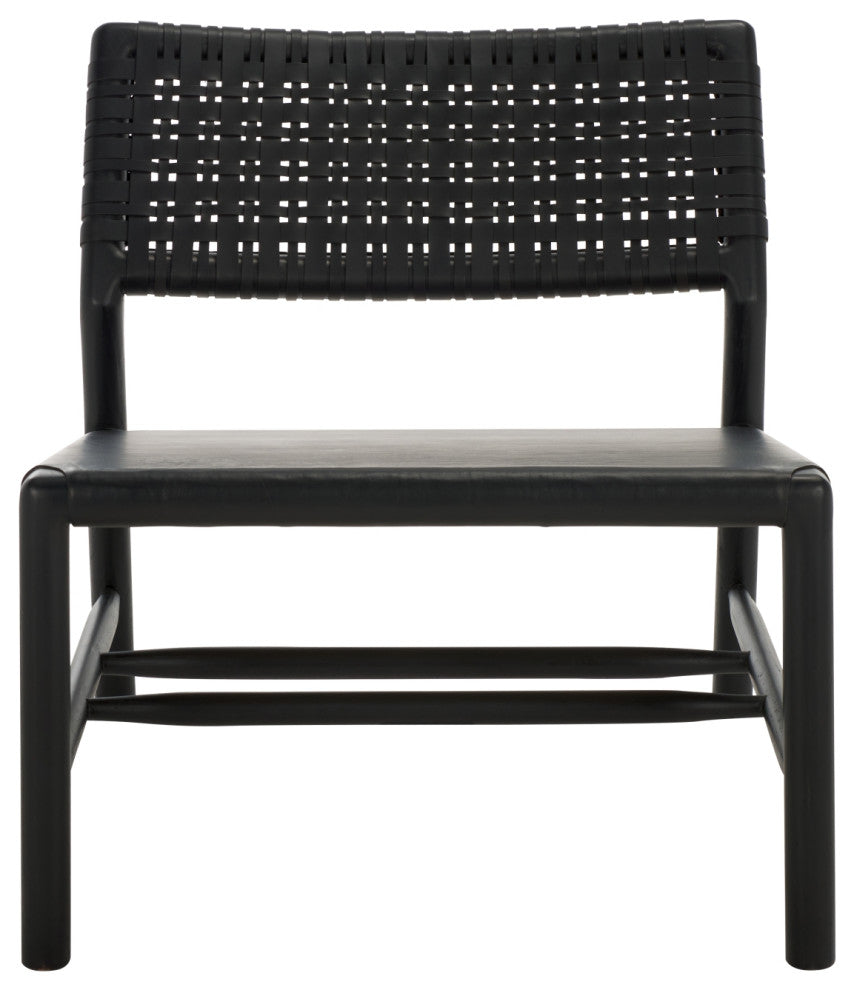 Safavieh Couture Valdina Woven Leather Acccent, Black