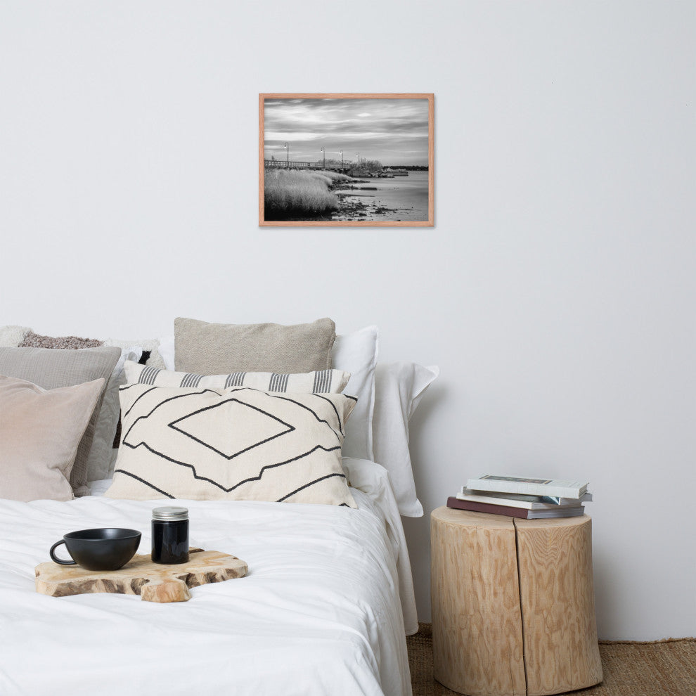 Historic New Castle 2 Coastal Landscape Framed Photo Paper Wall Art Prints, Red Oak, 18" X 24"