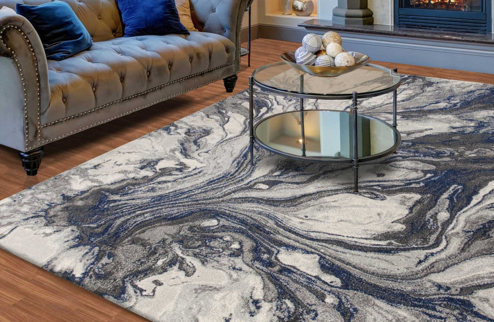 HomeRoots 6' x 9' Polypropylene Grey Area Rug