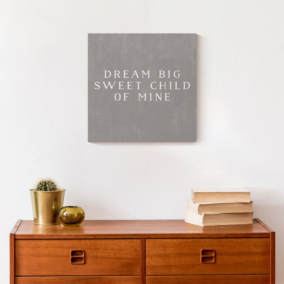 Dream Big Sweet Child 12x12 Canvas Wall Art