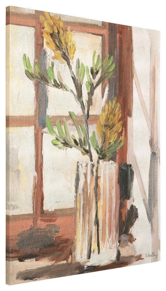 Timeless Serenity II" Gold Metallic Shagreen Wrapped Canvas Wall Art 48"x36"